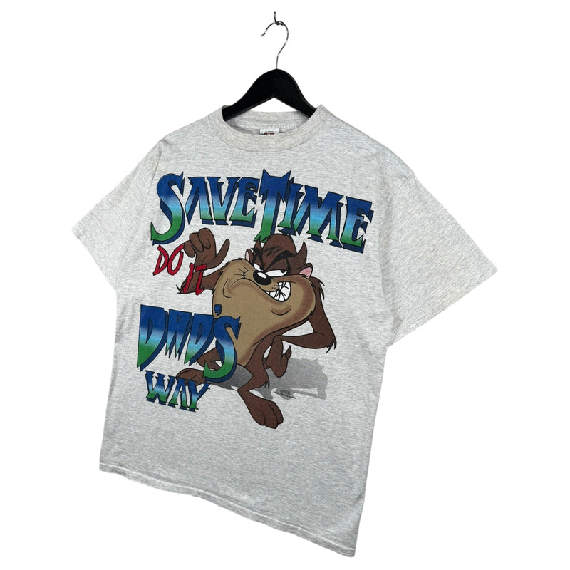 Vintage Looney Tunes Taz Save Time Do It Dad's Way T-Shirt
