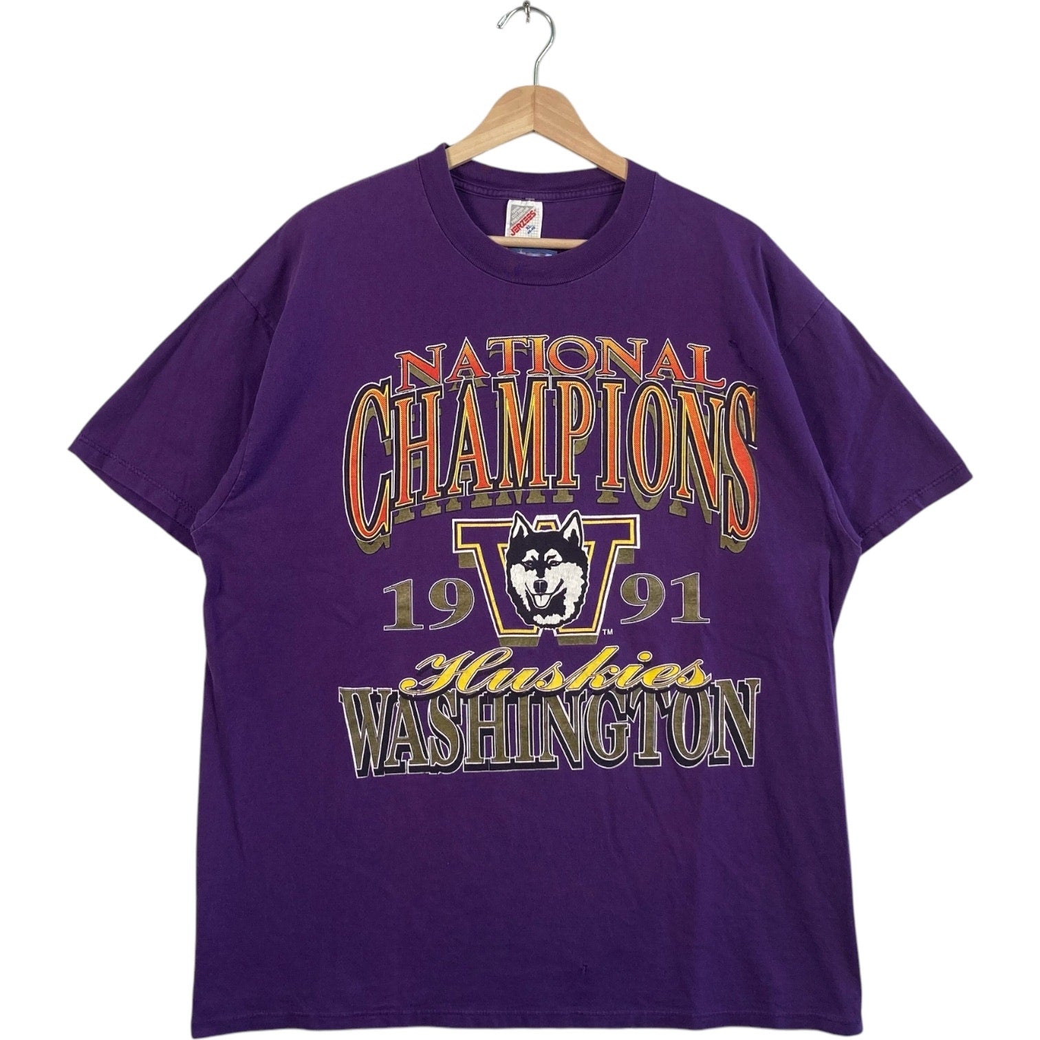 Vintage University Of Washington Huskies National Champions Tee 1991