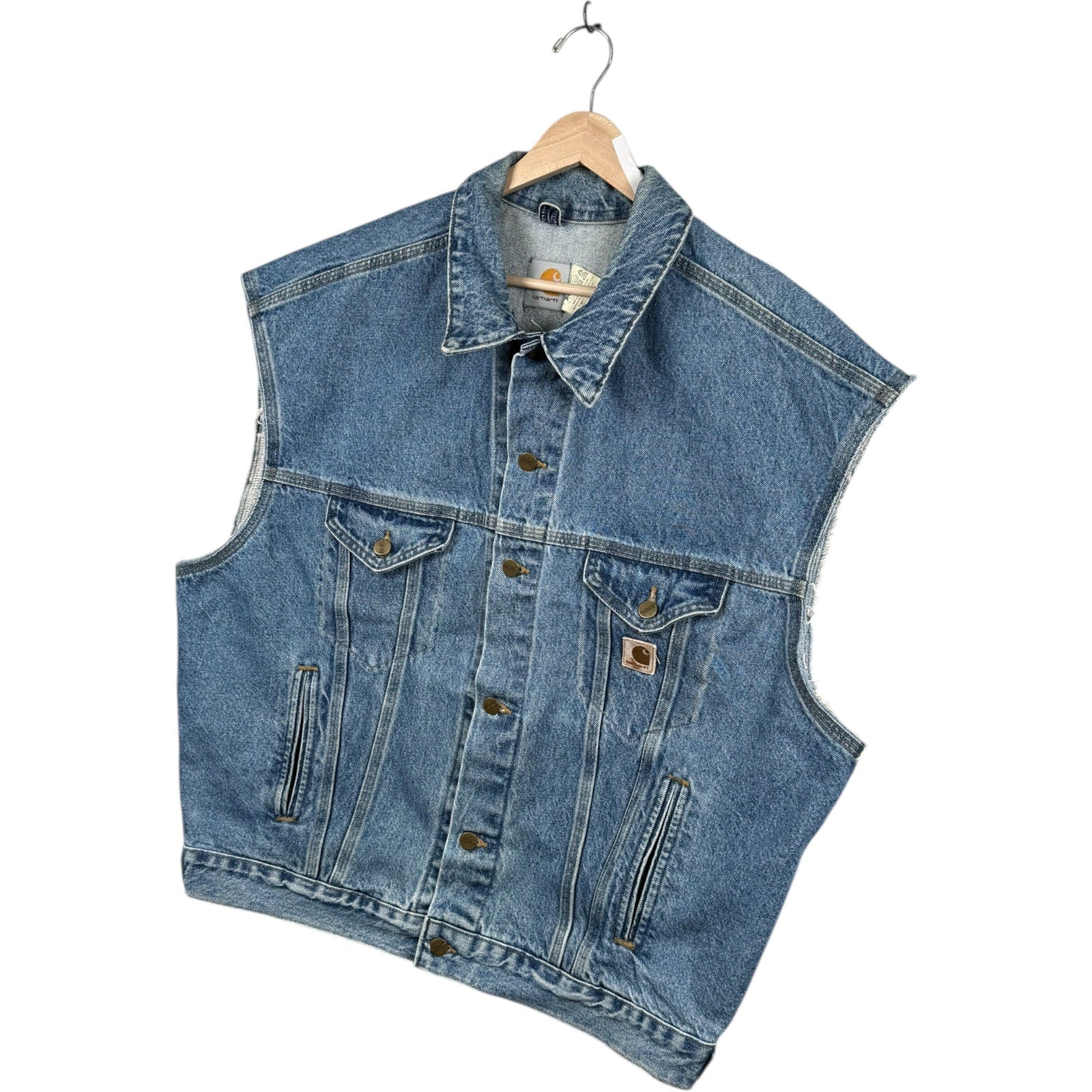 Vintage Carhartt Button Up Utility Denim Vest