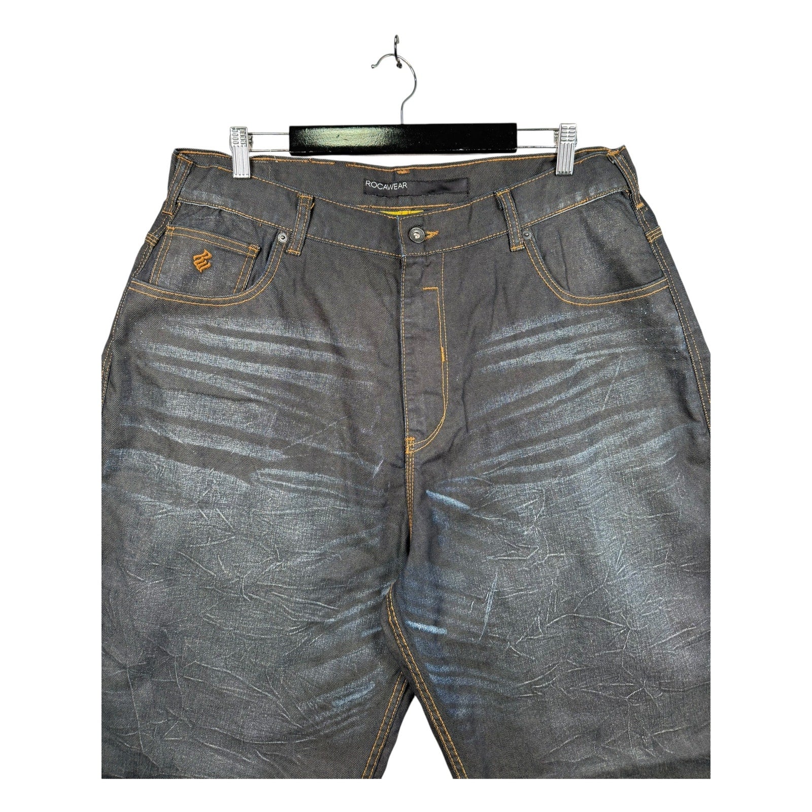Vintage Whiskered Bermuda Jean Denim Shorts 42