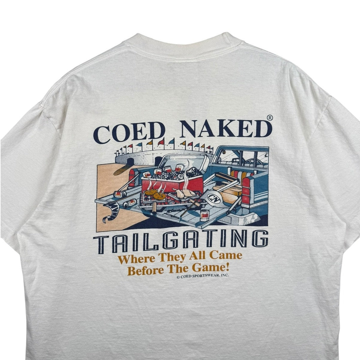 Vintage Coed Naked Funny Humor Graphic T-Shirt