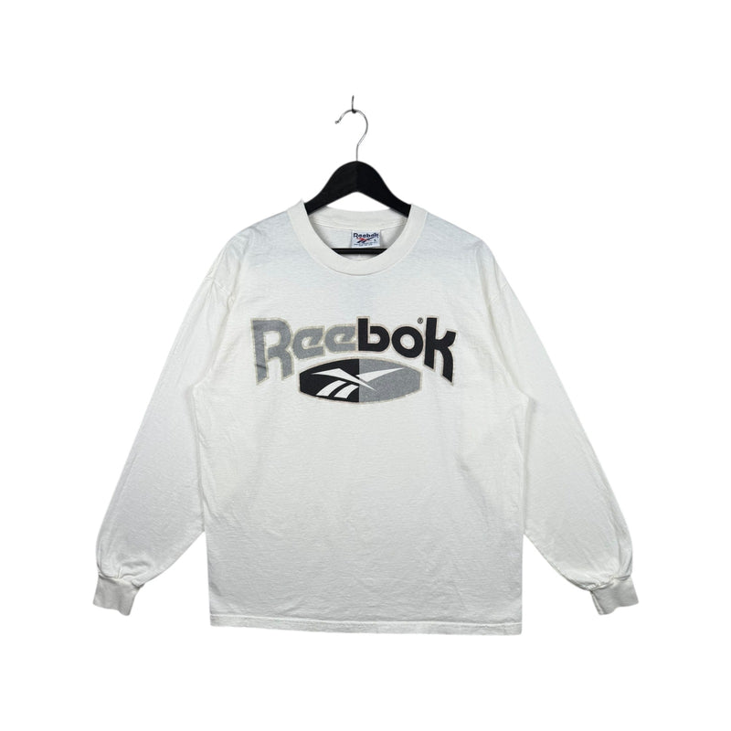 Vintage Reebok Logo Print T-Shirt Long Sleeve