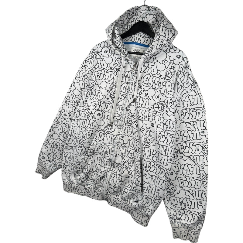 Vintage Ecko Unltd Doodle Allover Print Hoodie