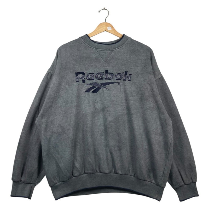 Vintage Reebok Gray Washed Embroidered Logo Crewneck