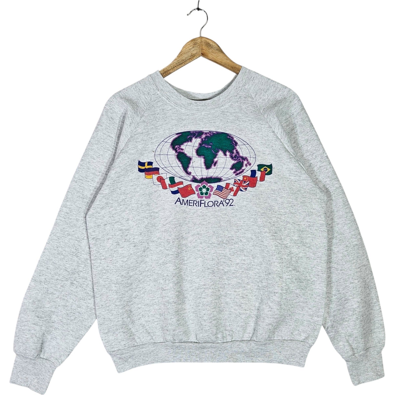 Vintage AmeriFlora '92 Global Flags Crewneck