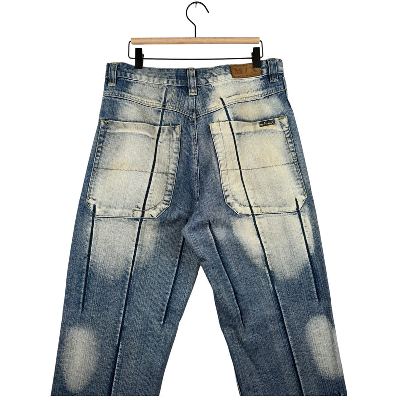 Vintage M/X Straight Leg Bleach Wash Denim Jeans 34x34