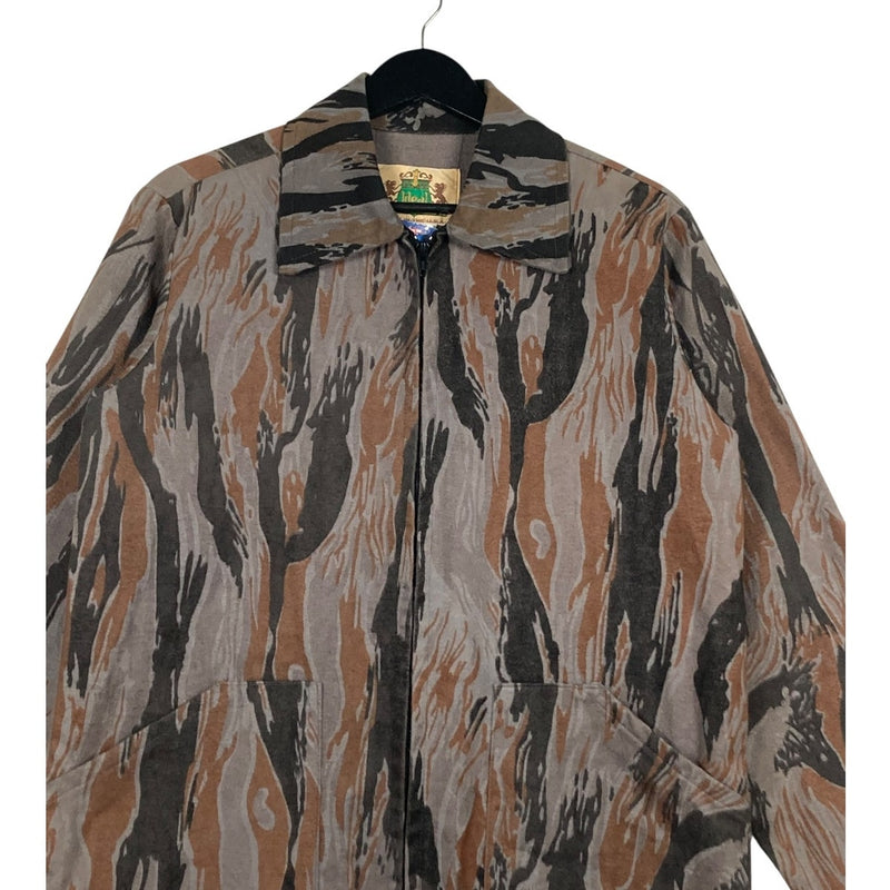 Vintage Ideal Tree Camouflage Full Zip Light Jacket