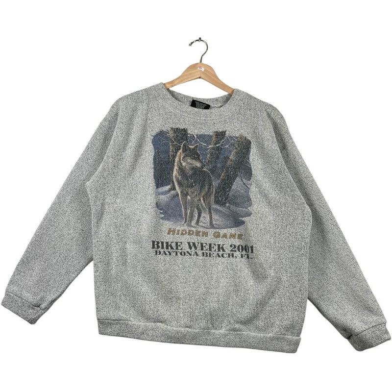 Vintage Bike Week 2001 Daytona Beach Wolf Graphic Crewneck