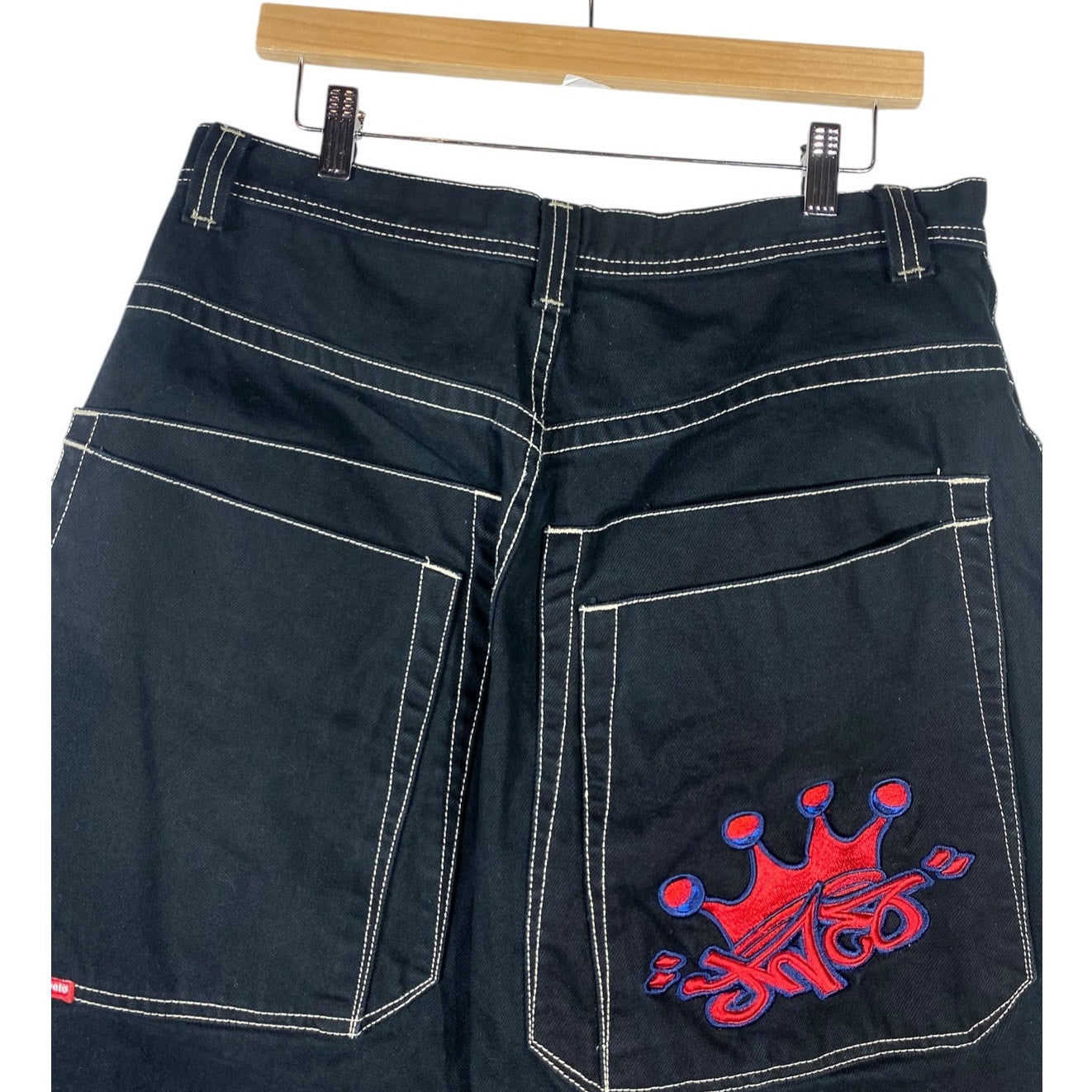 Vintage JNCO Embroidered Logo Denim Wide Shorts 34