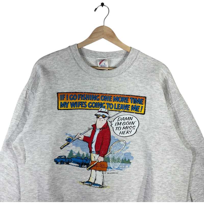 Vintage Fishing Humor Crewneck