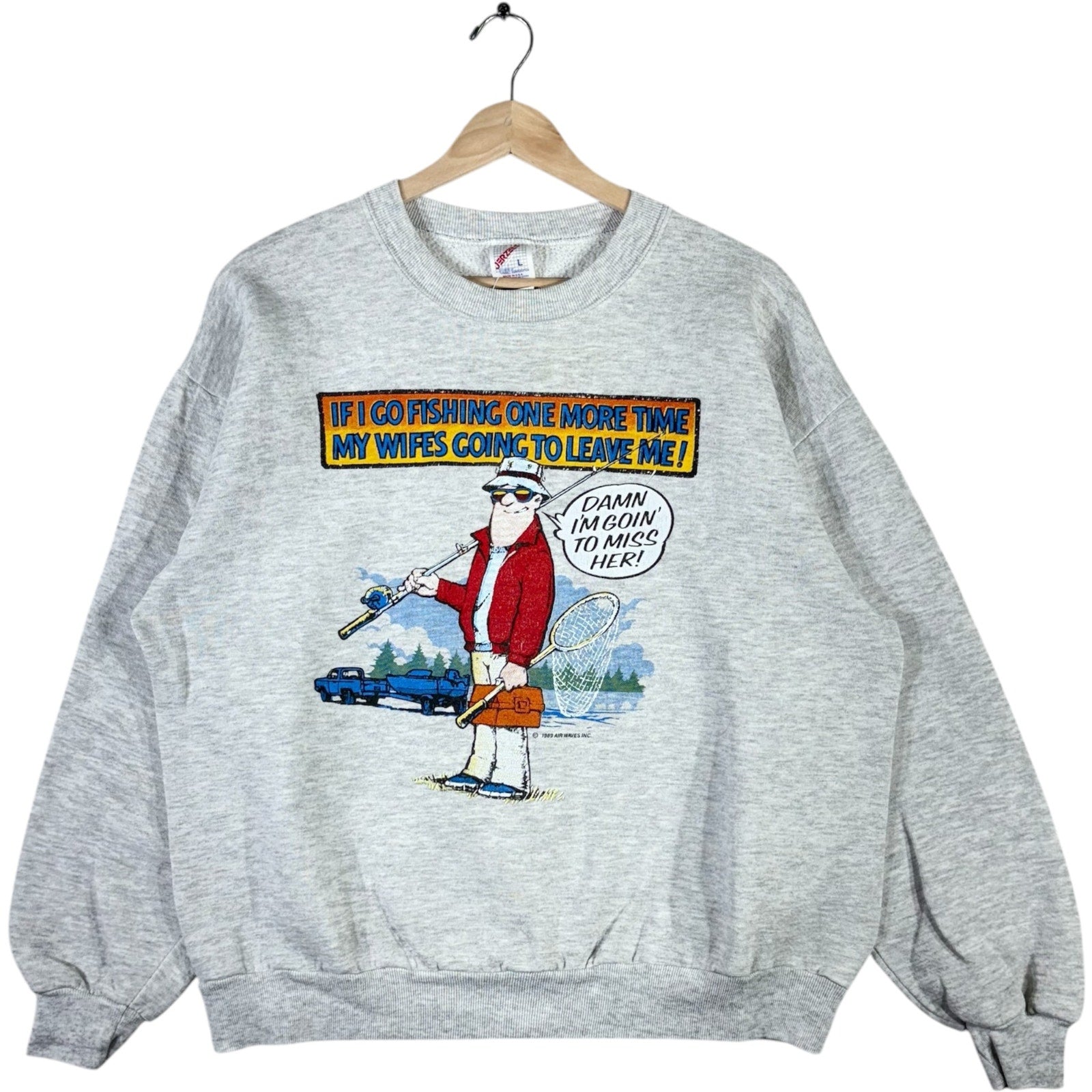 Vintage Fishing Humor Crewneck