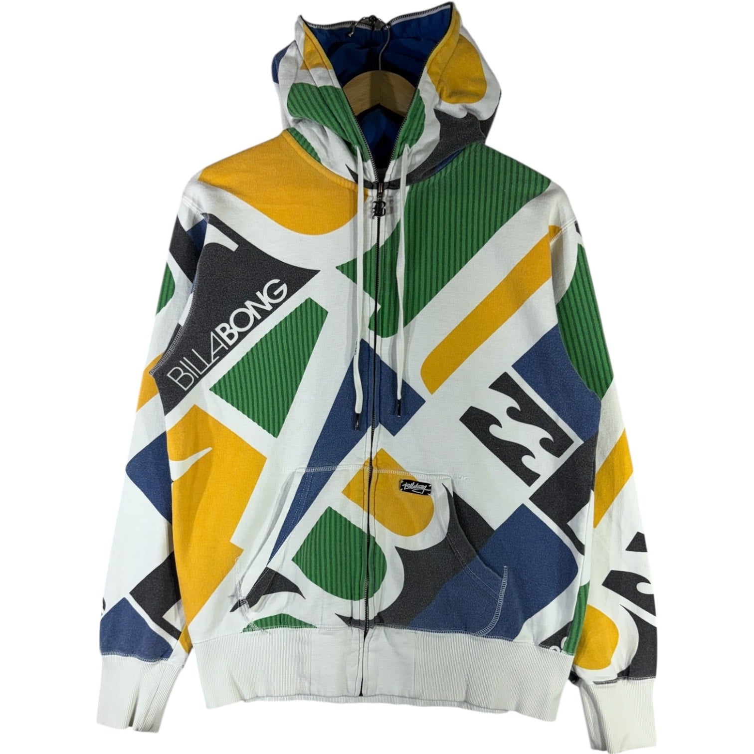 Vintage Billabong Full Zip Logo Abstract Hoodie