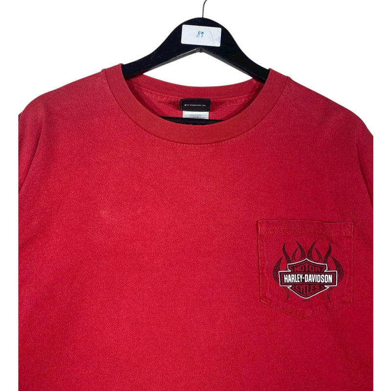 Vintage Harley Davidson Graphic Pocket Long Sleeve T-Shirt