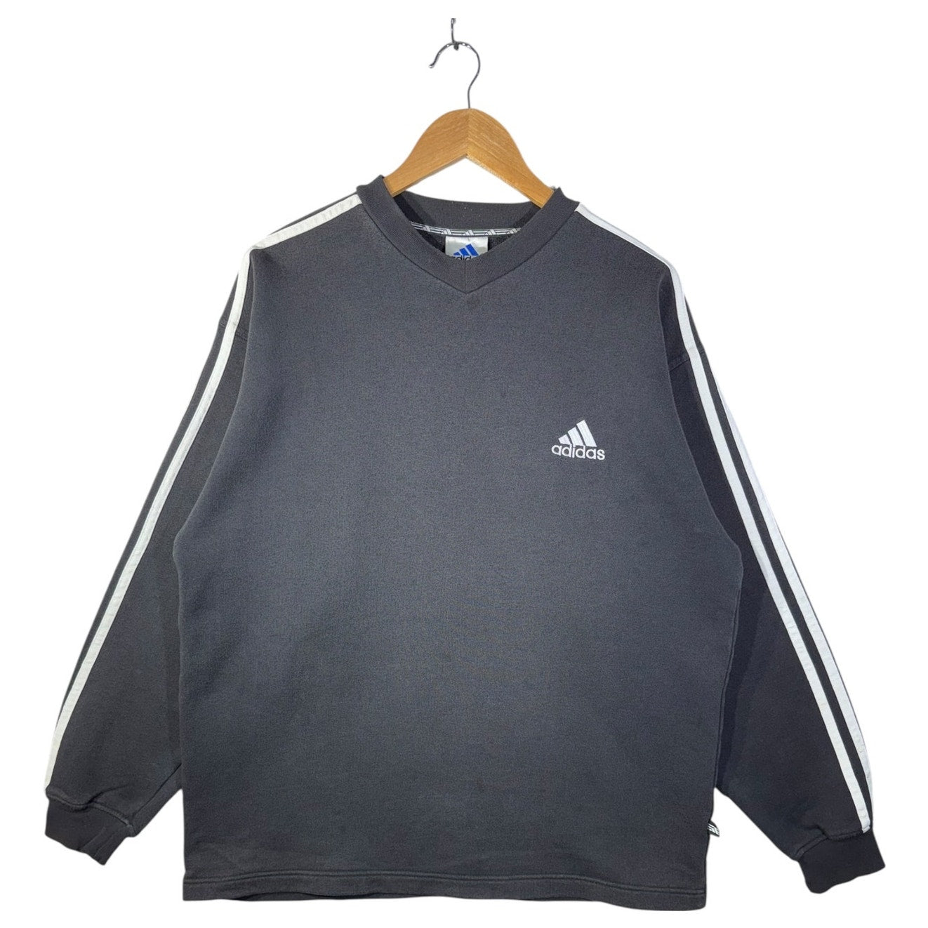 Vintage Adidas Chest Logo V-neck Sweatshirt