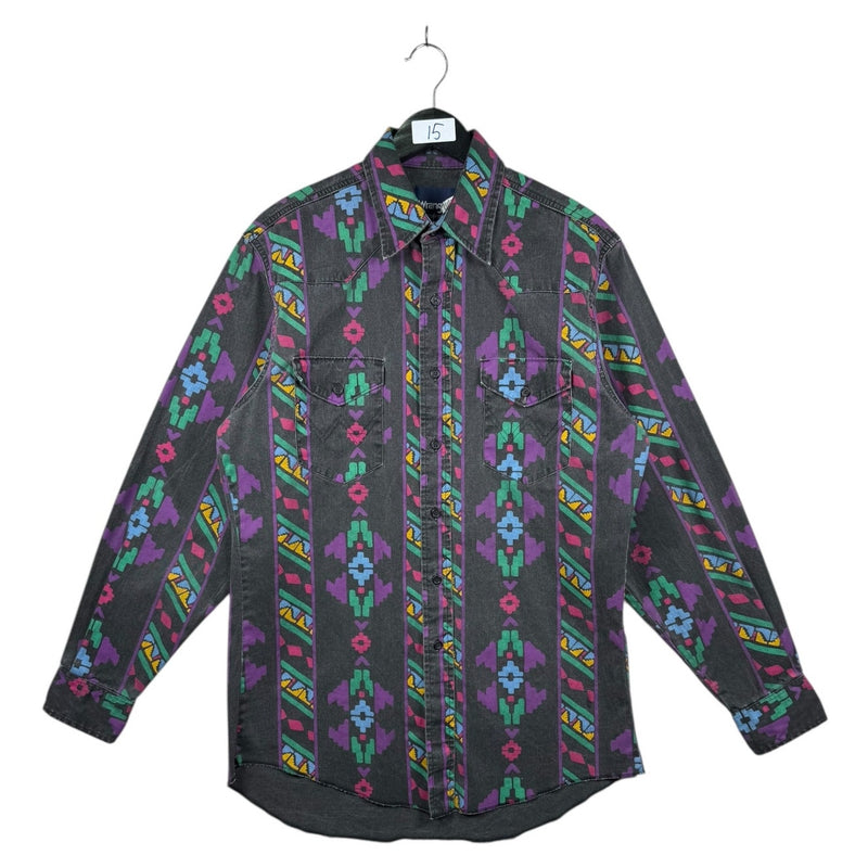 Vintage Wrangler Aztec Western Long Sleeve Button Up Shirt