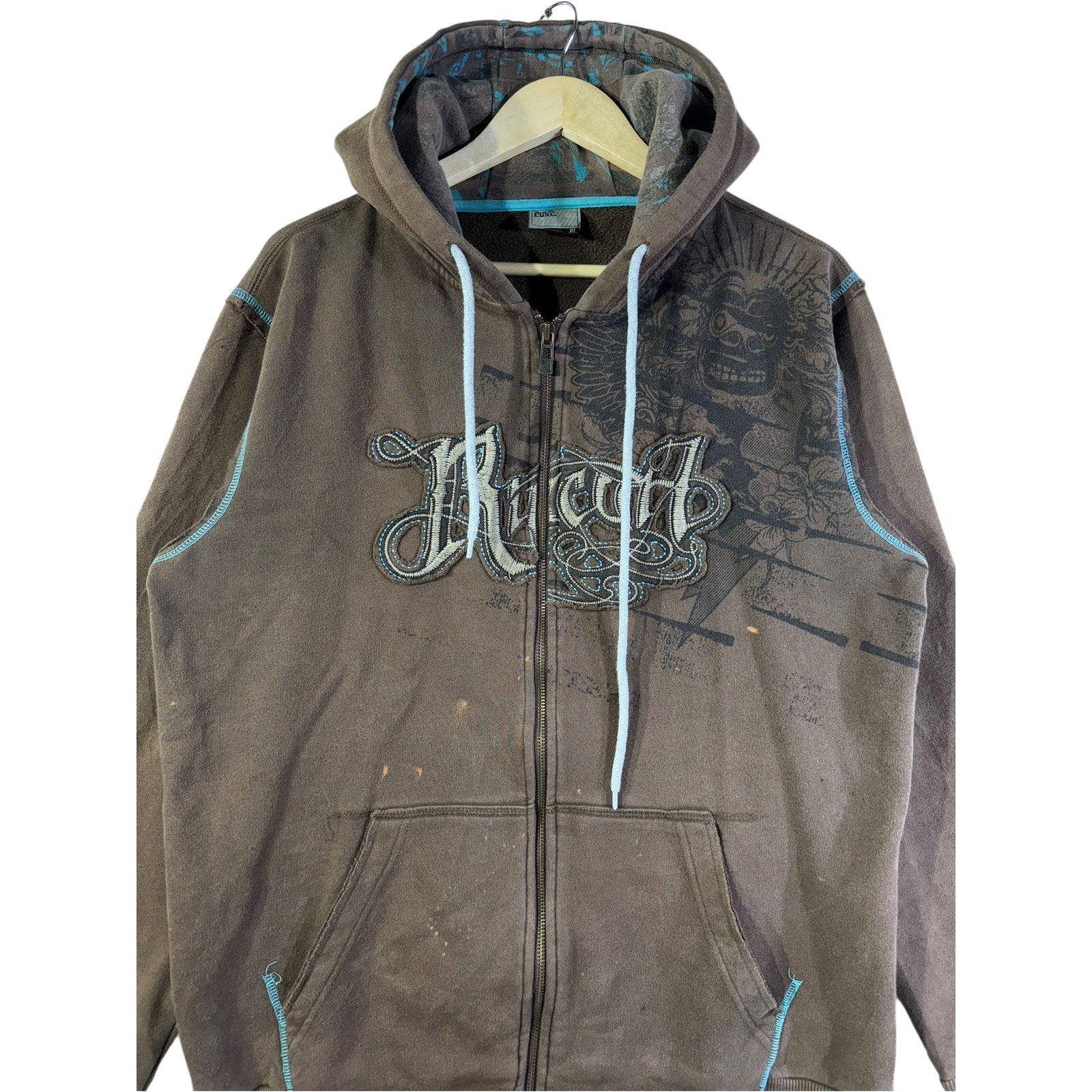 Vintage Ripcurl Tribal Skull Full Zip Hoodie