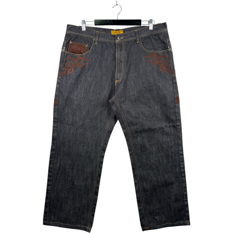 Vintage Russo Dragon Embroidered Denim Jeans 40