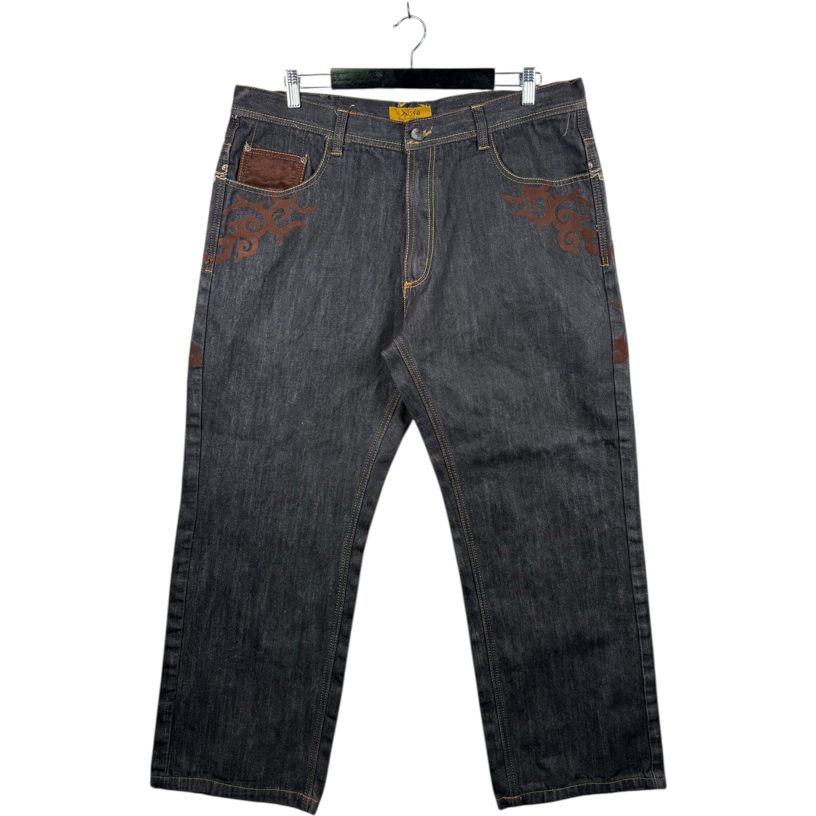 Vintage Russo Dragon Embroidered Denim Jeans 40