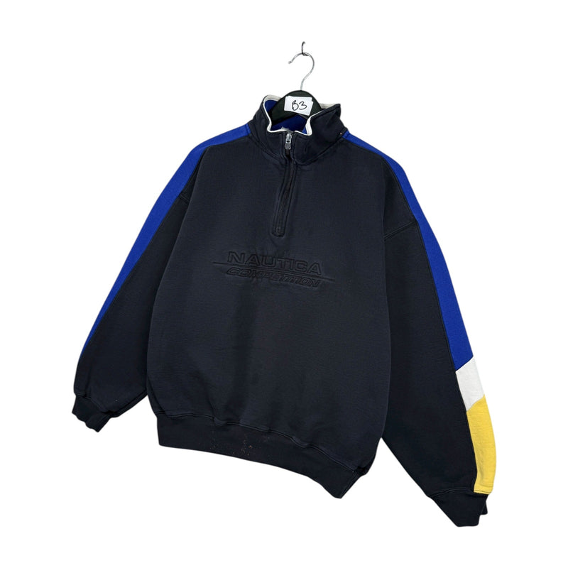 Vintage Nautica Competition Colorblock Quarter Zip Sweatshirt
