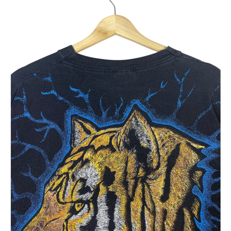 Vintage Tiger Head Big Print Graphic T-Shirt
