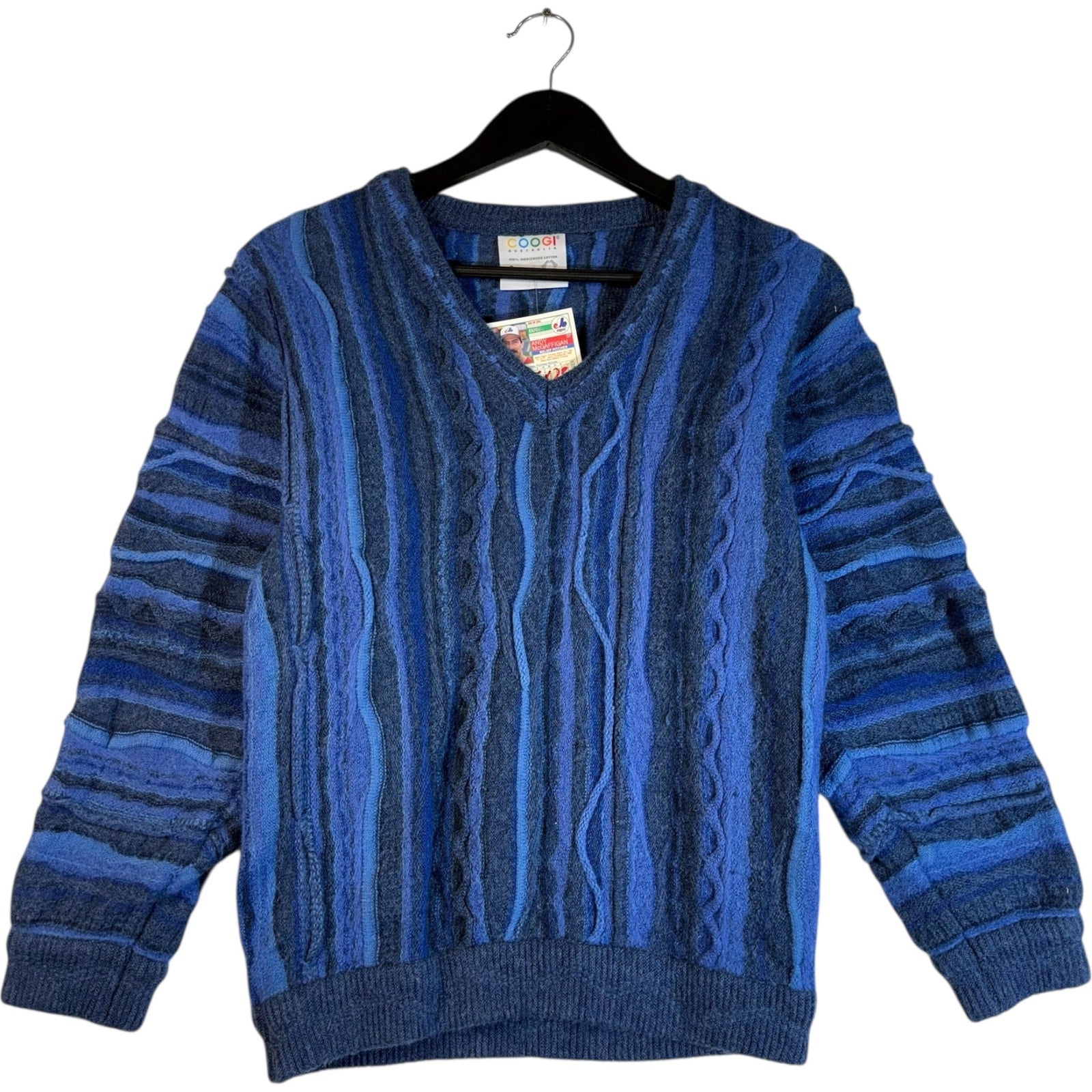 Vintage COOGI 3D Knit V-Neck Sweater