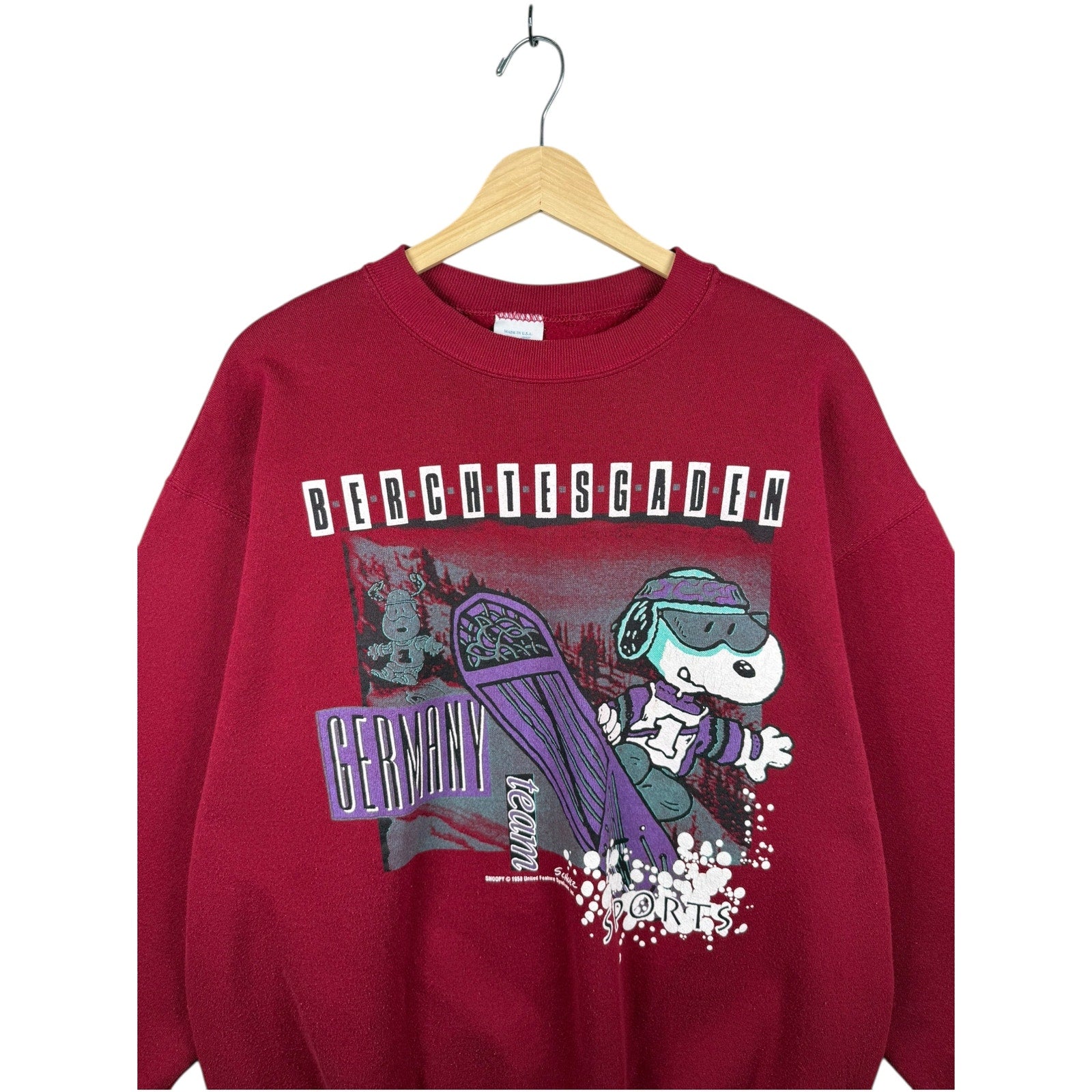 Vintage Snoopy Berchtesgaden Snowboarding Crewneck