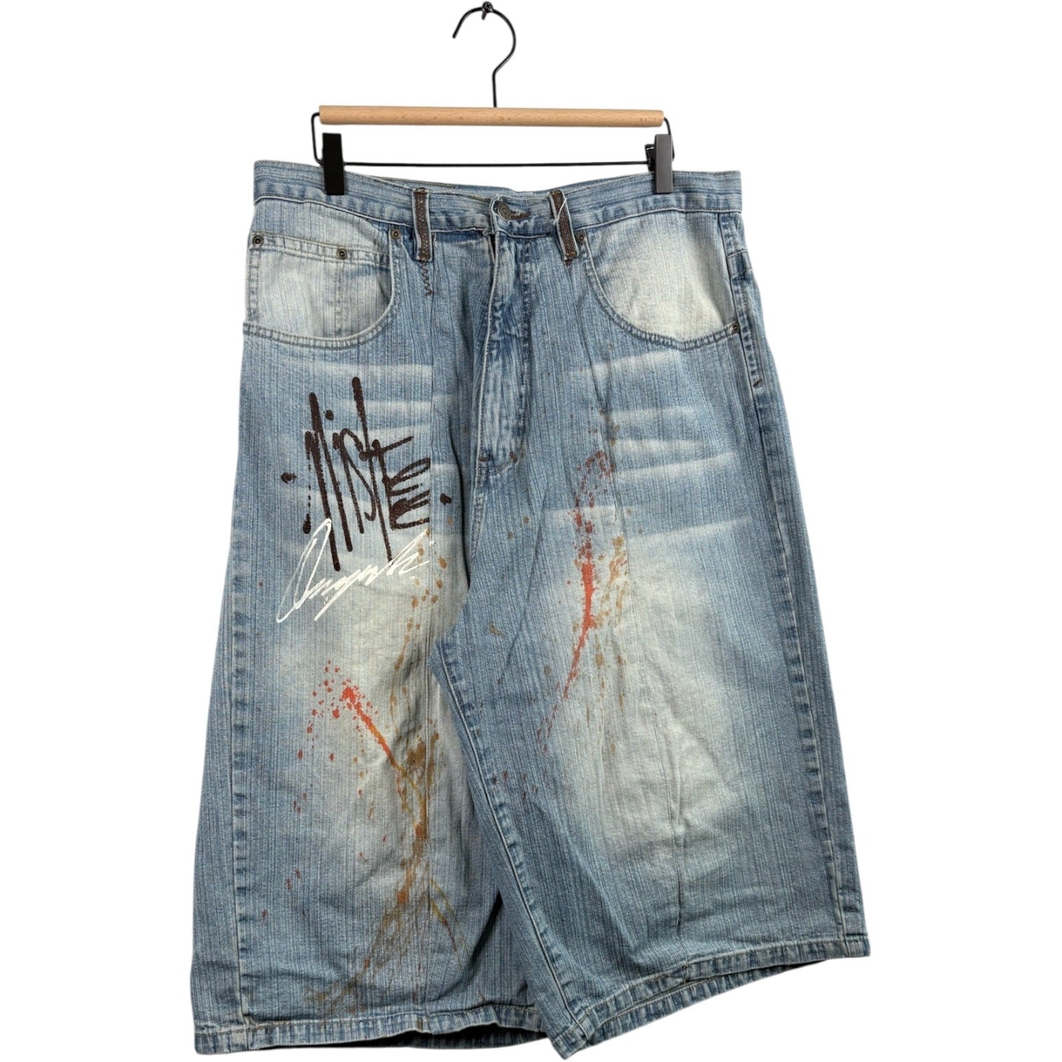Vintage Miskeen Hand Painted Bermuda Denim Shorts