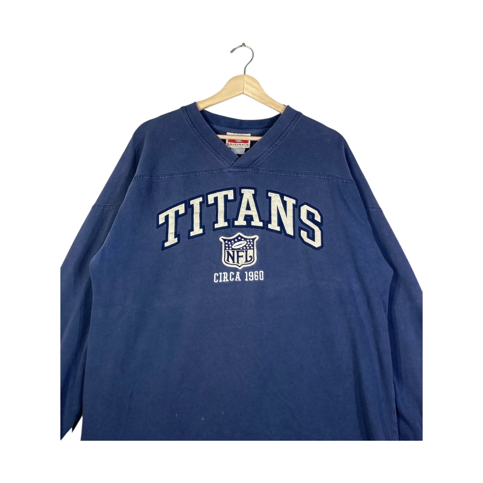 Vintage NFL Titans V-Neck Pullover Sweatshirt