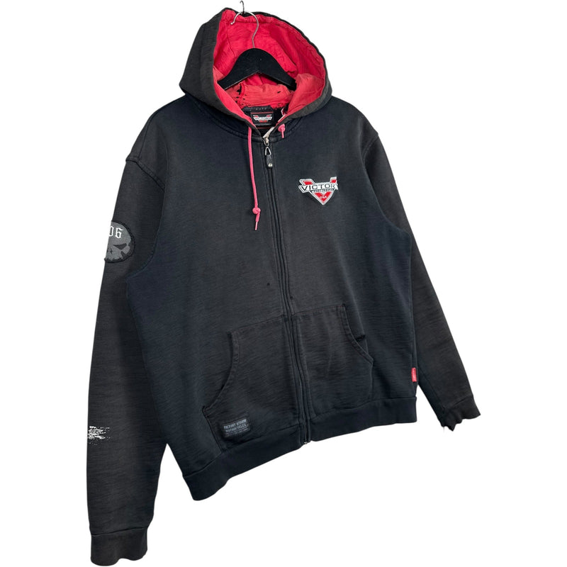 Vintage Victory Motorcycles USA Full Zip Hoodie