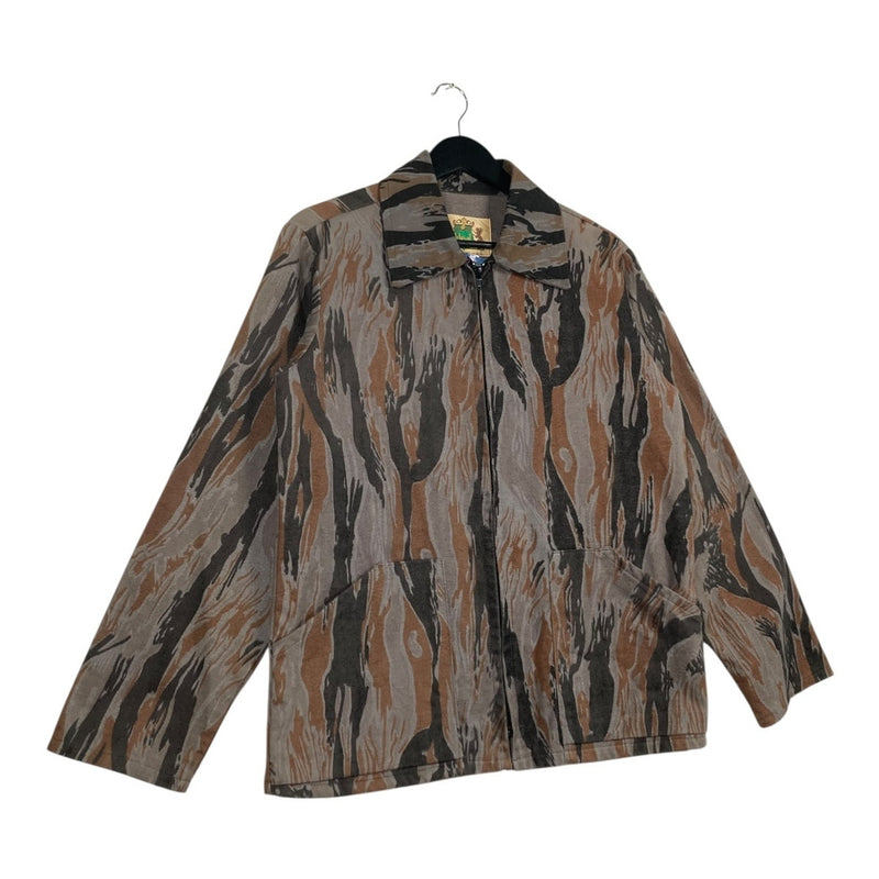 Vintage Ideal Tree Camouflage Full Zip Light Jacket
