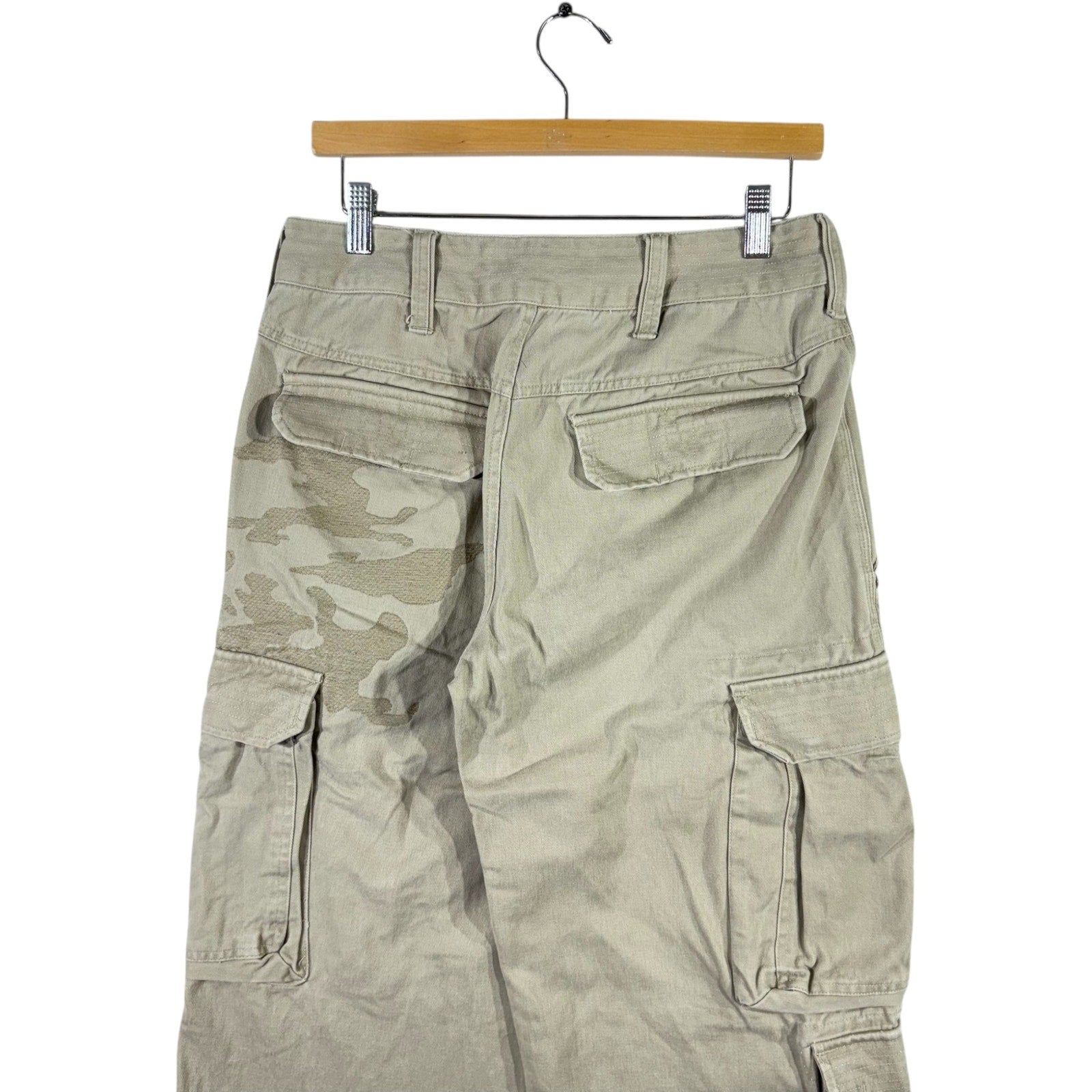 Y2K Embroidered Camo Cargo Pants 30
