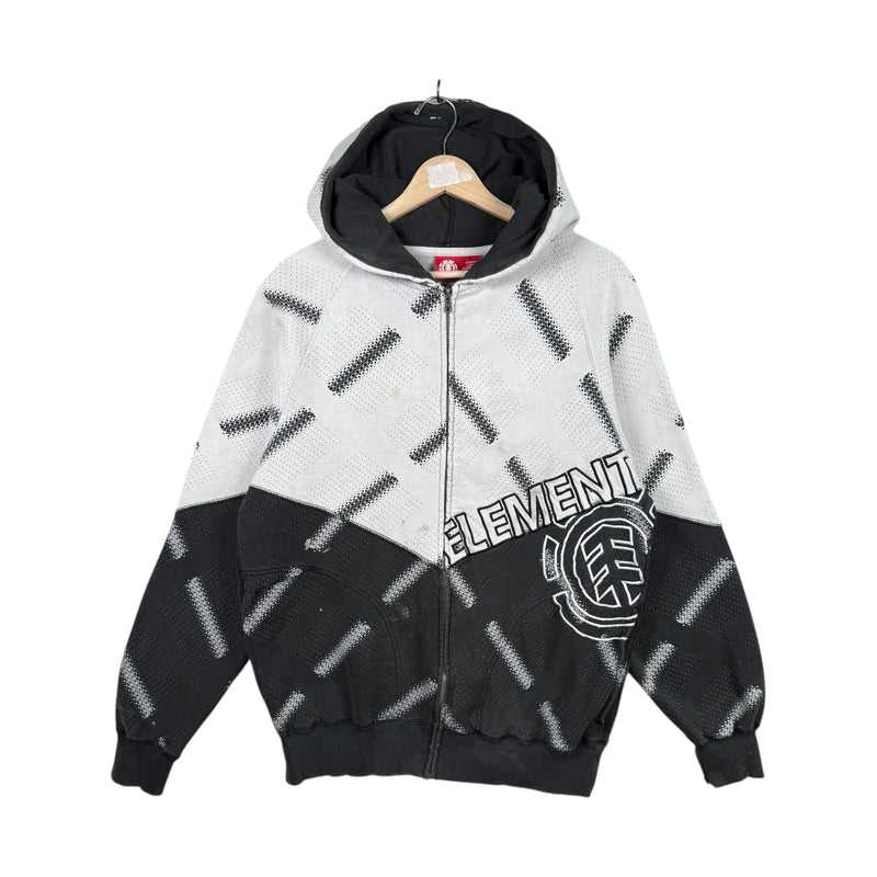 Vintage Element Full Zip Allover Print Jacket Hoodie