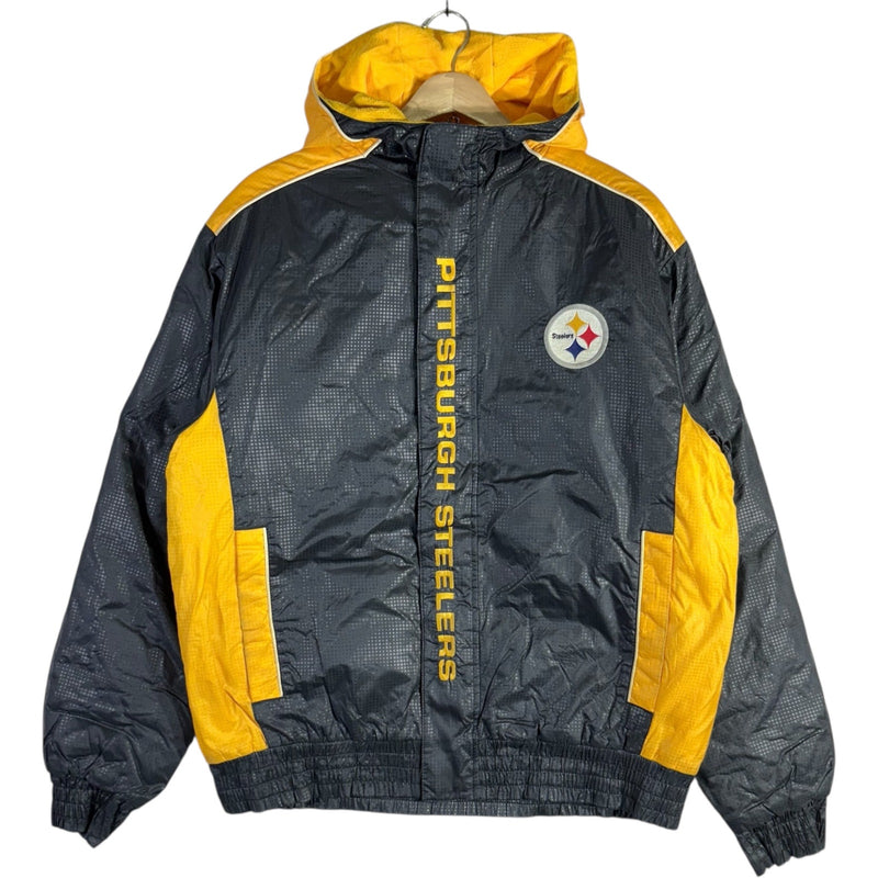 Vintage Pittsburgh Steelers Logo Hooded NFL Puffer Jacket