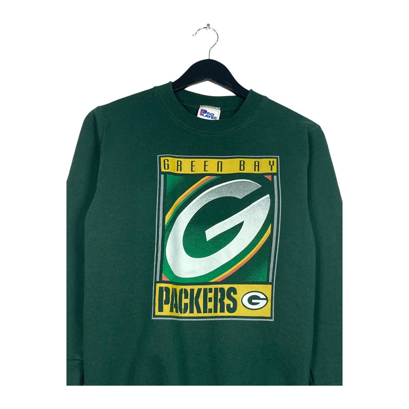 Vintage Youth Green Bay Packers Logo Spellout NFL Crewneck
