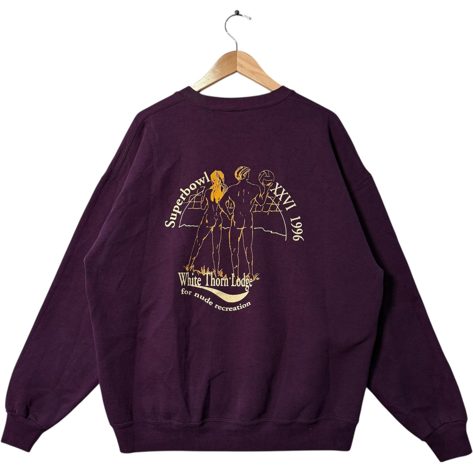 Vintage White Horn Lodge Super Bowl Crewneck 1996
