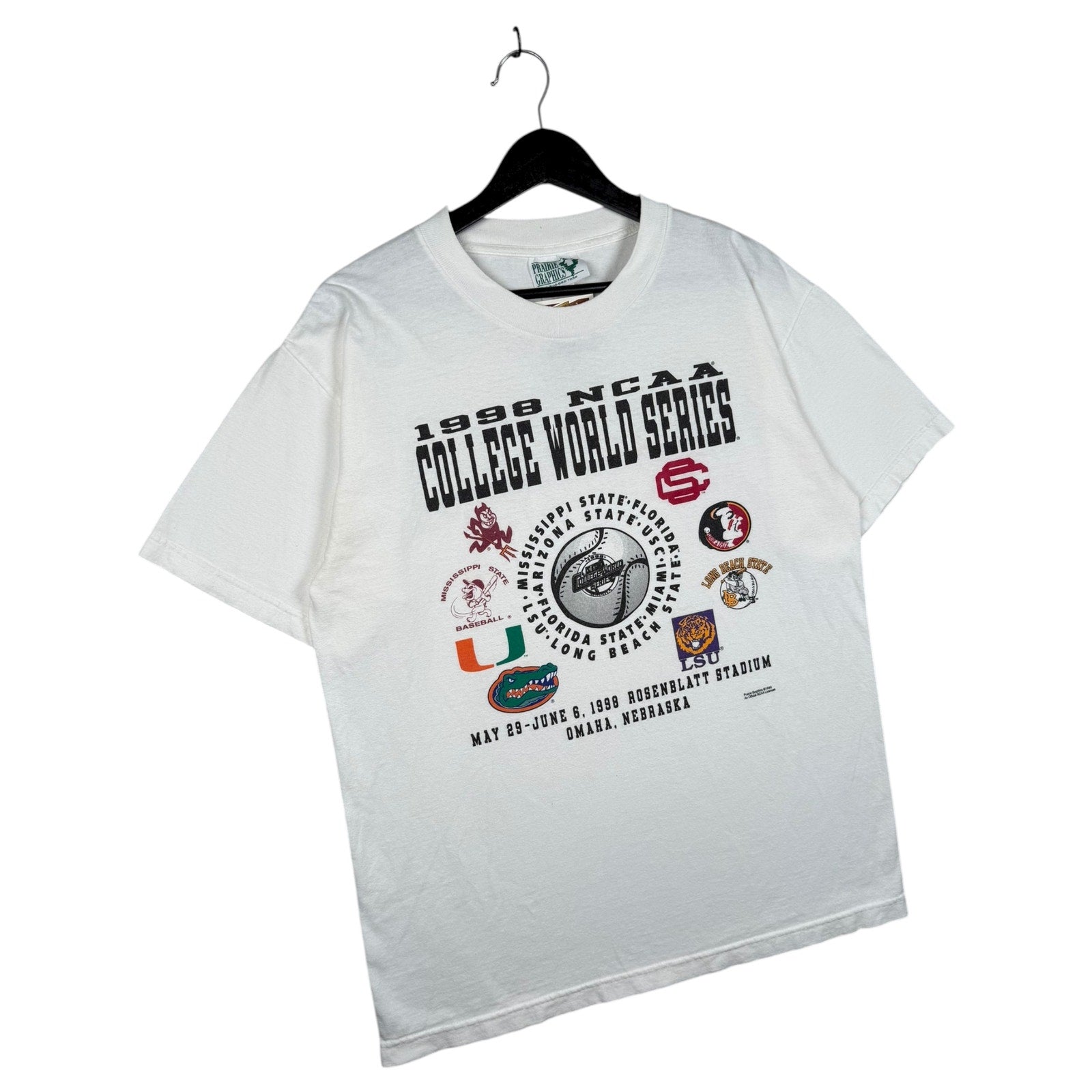 Vintage NCAA College World Series Nebraska T-Shirt 1998