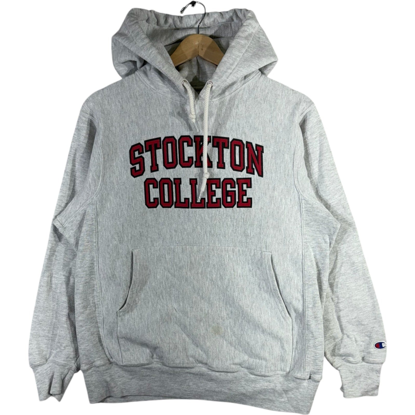 Vintage Stockton College Spellout Reverse Weave Hoodie