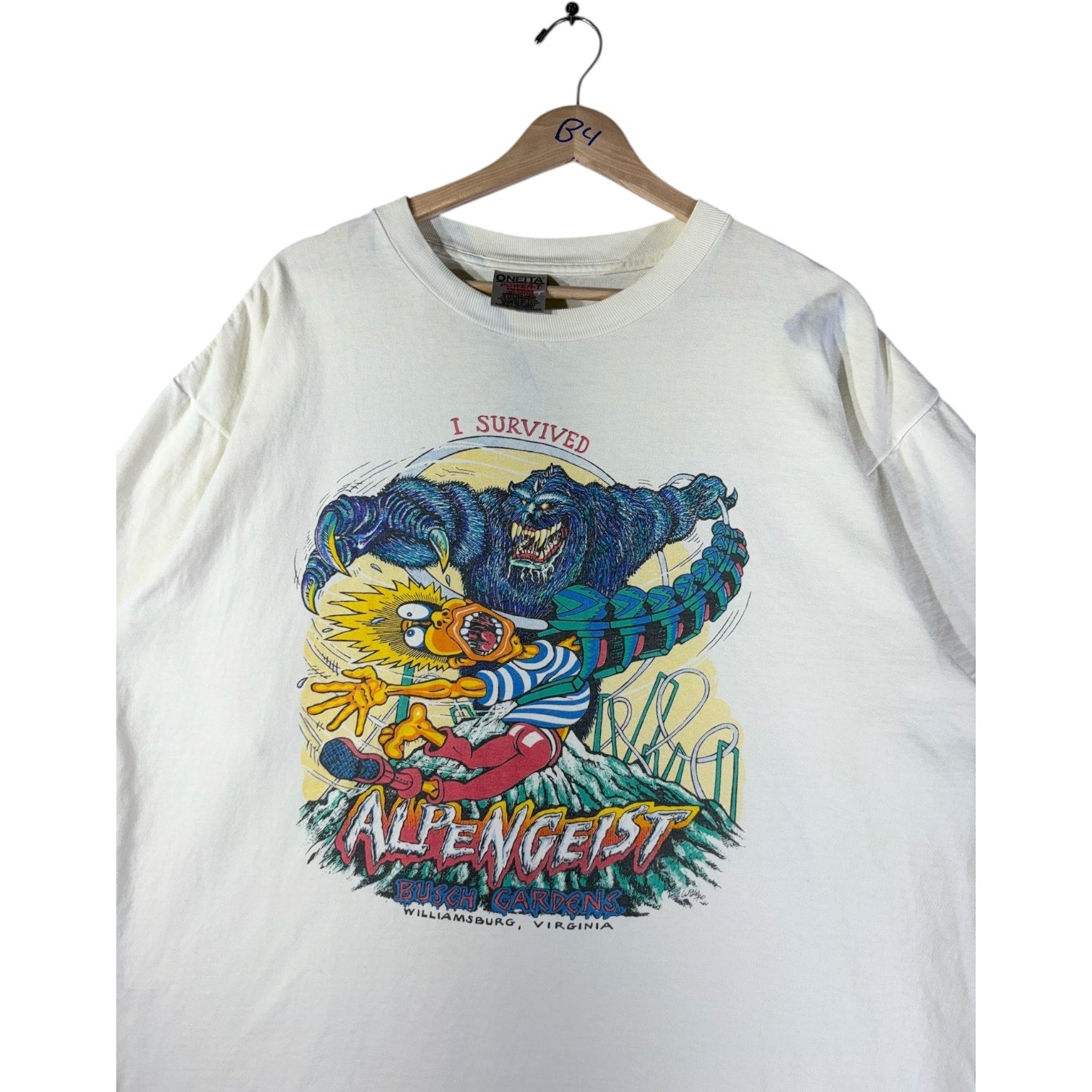 Vintage I Survived Alpengeist Busch Gardens 90s T-Shirt