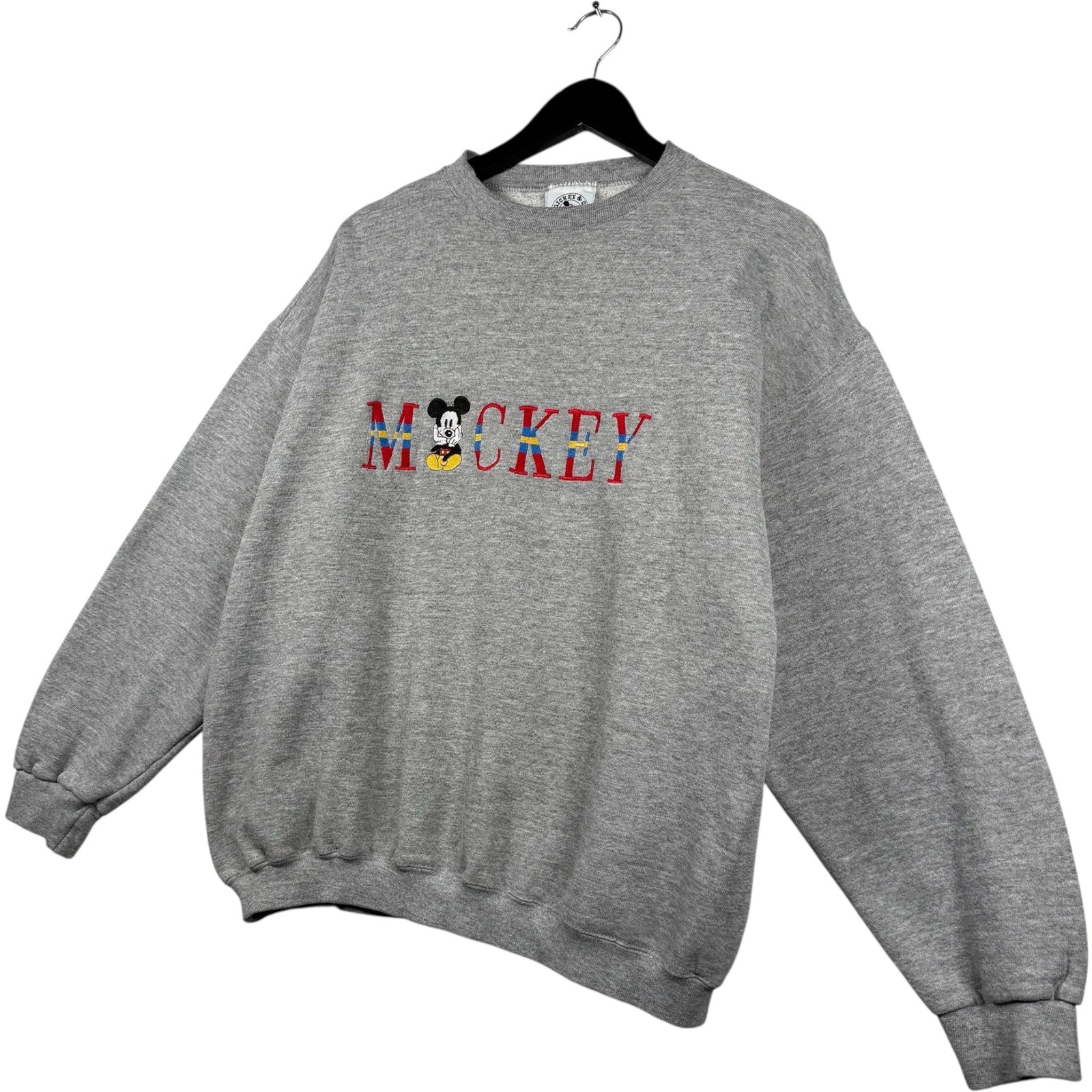 Vintage Mickey Mouse Embroidered Spellout Crewneck