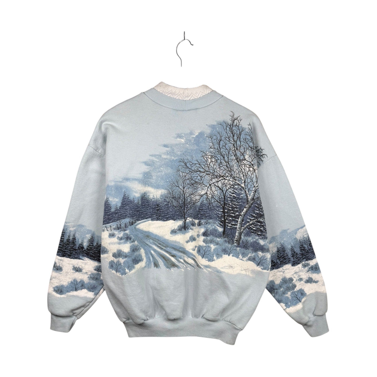 Vintage Winter Snow Scene Farmhouse Graphic Crewneck