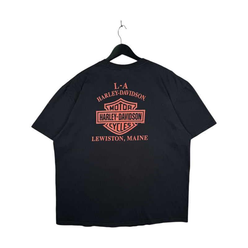 Vintage Harley Davidson Logo Flames Graphic T-Shirt