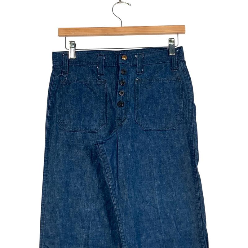 Vintage Flared Denim Button Fly Jeans 26x28