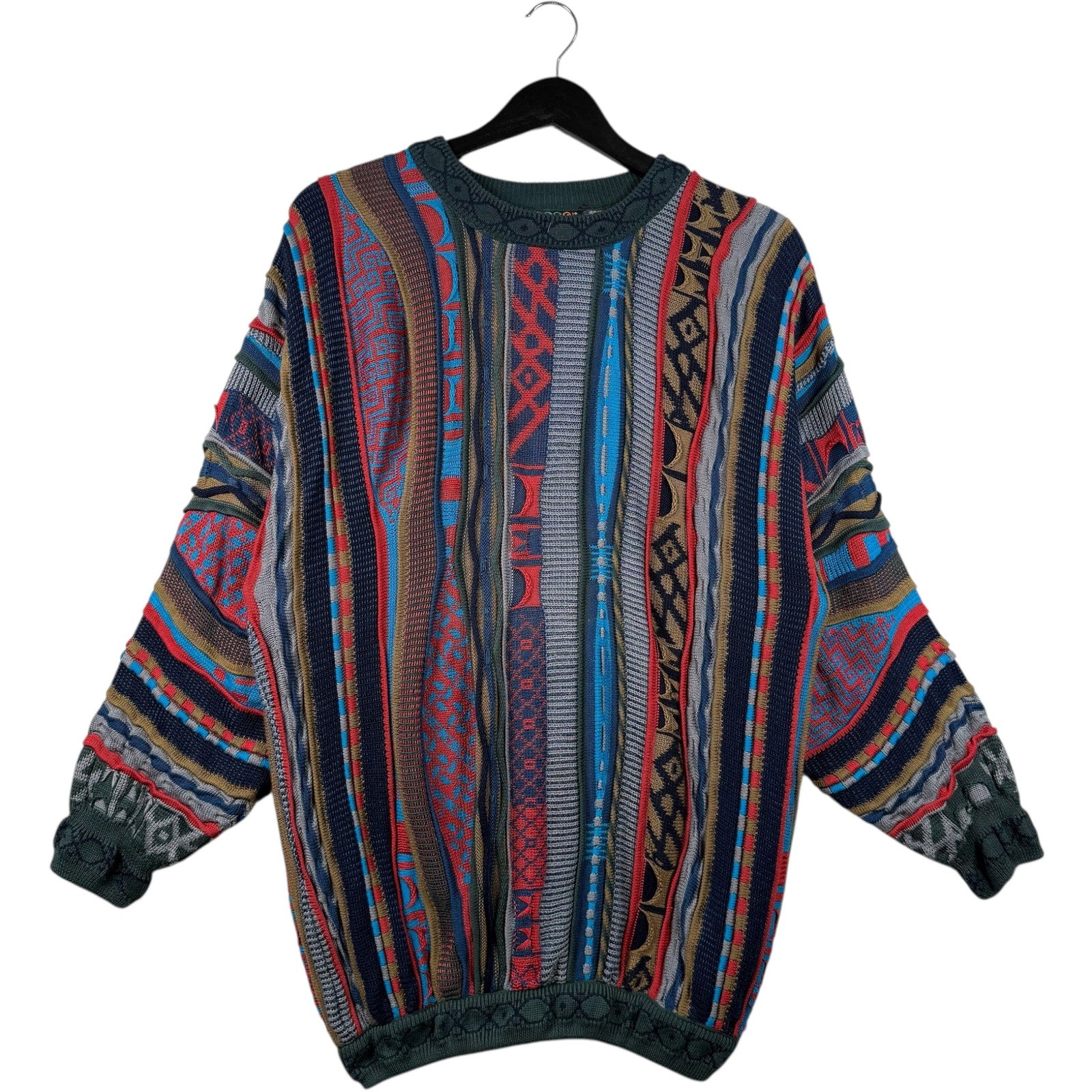 Vintage Coogi 3D Knit Striped Textured Sweater