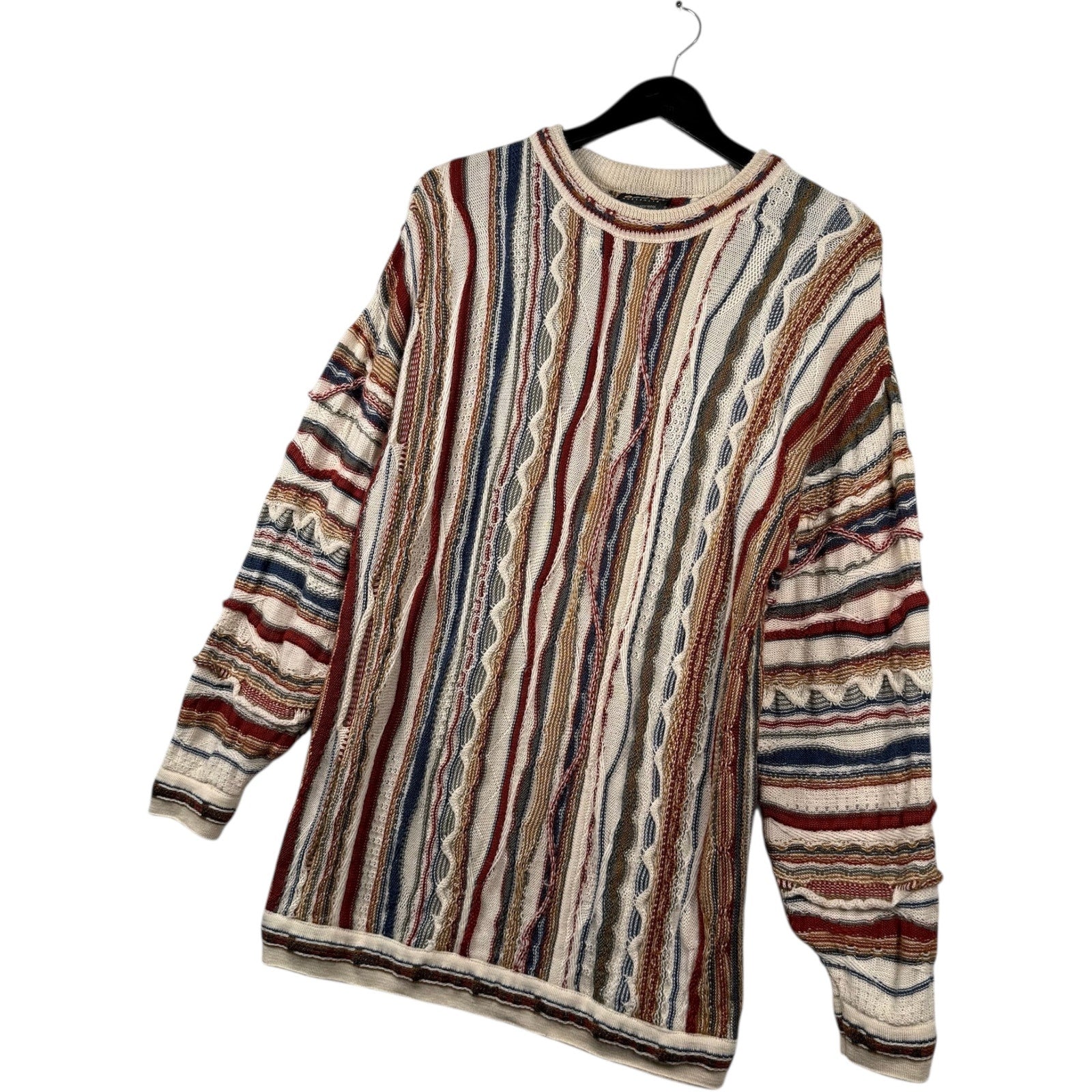 Vintage Coogi 3D Knit Striped Textured Sweater