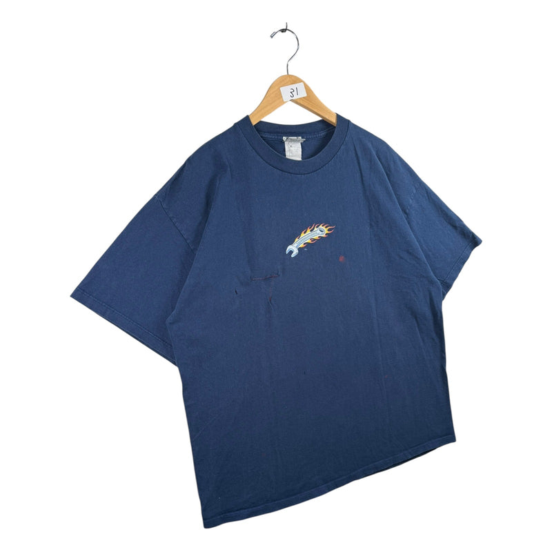 Vintage Flaming Wrench Hot Rod Graphic T-Shirt