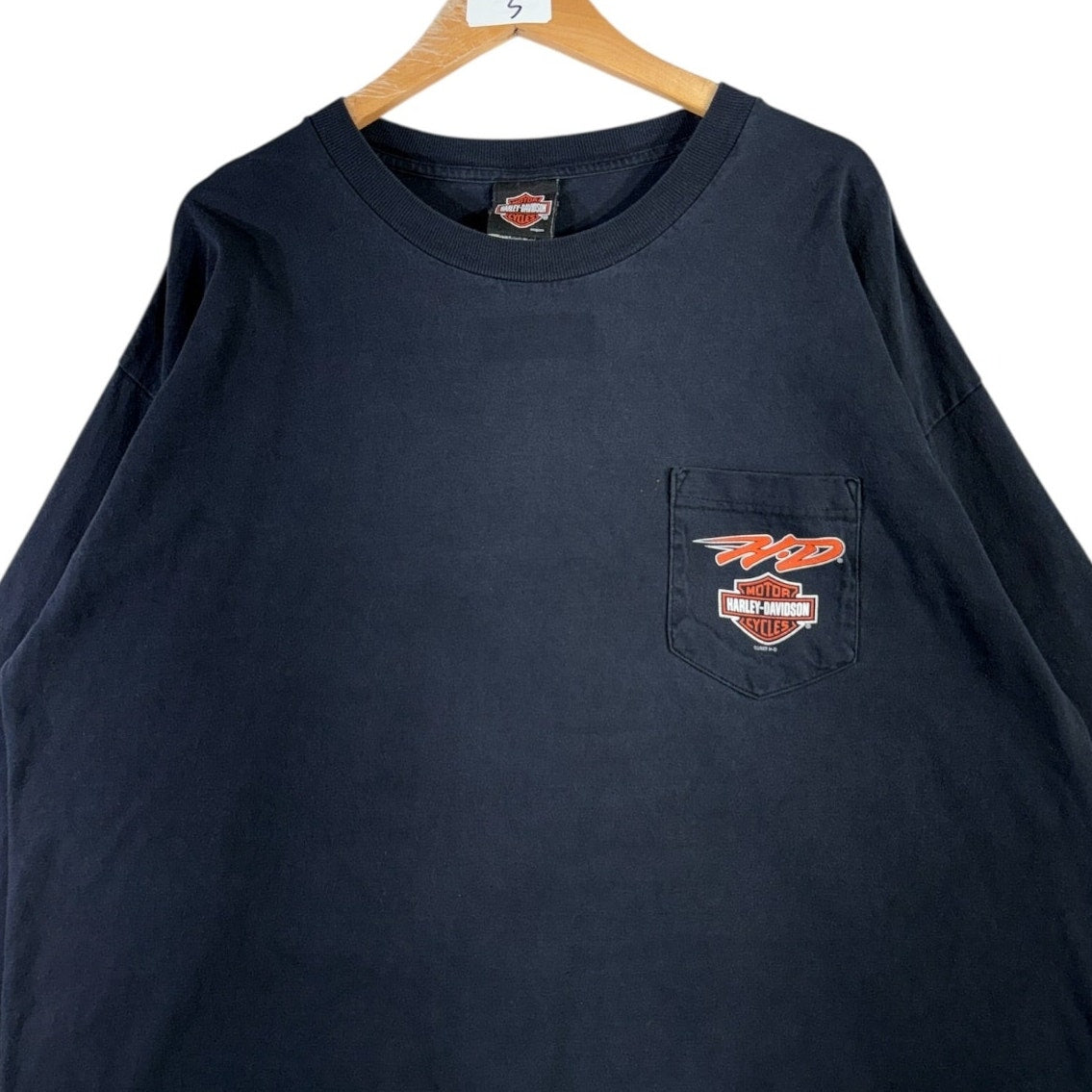 Vintage Harley Davidson Silver Eagle Pocket Long Sleeve