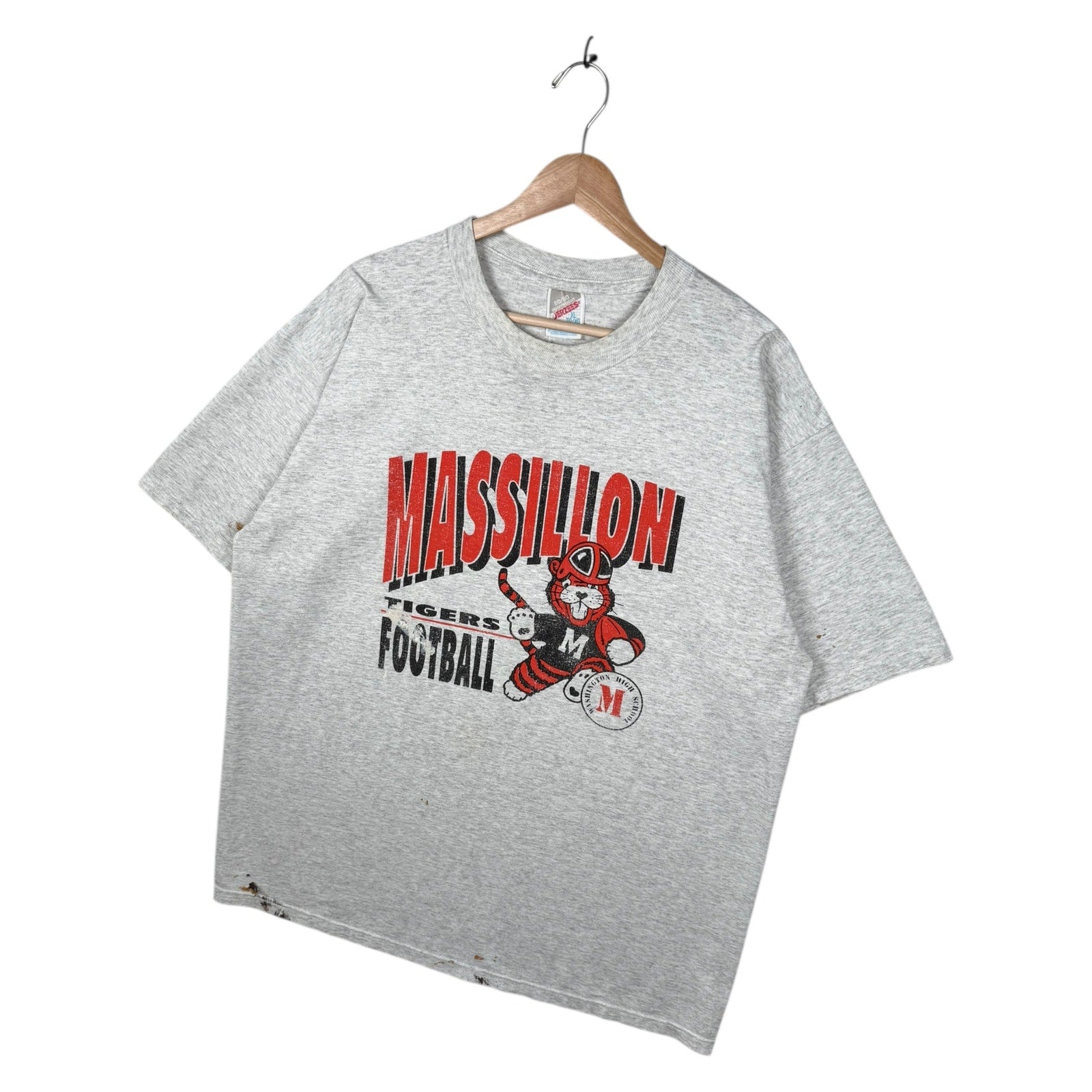 Vintage Massillon Tigers Football Mascot Graphic T-Shirt