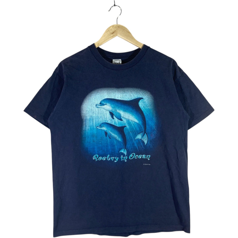 Vintage Poetry in Ocean Dolphin Tee