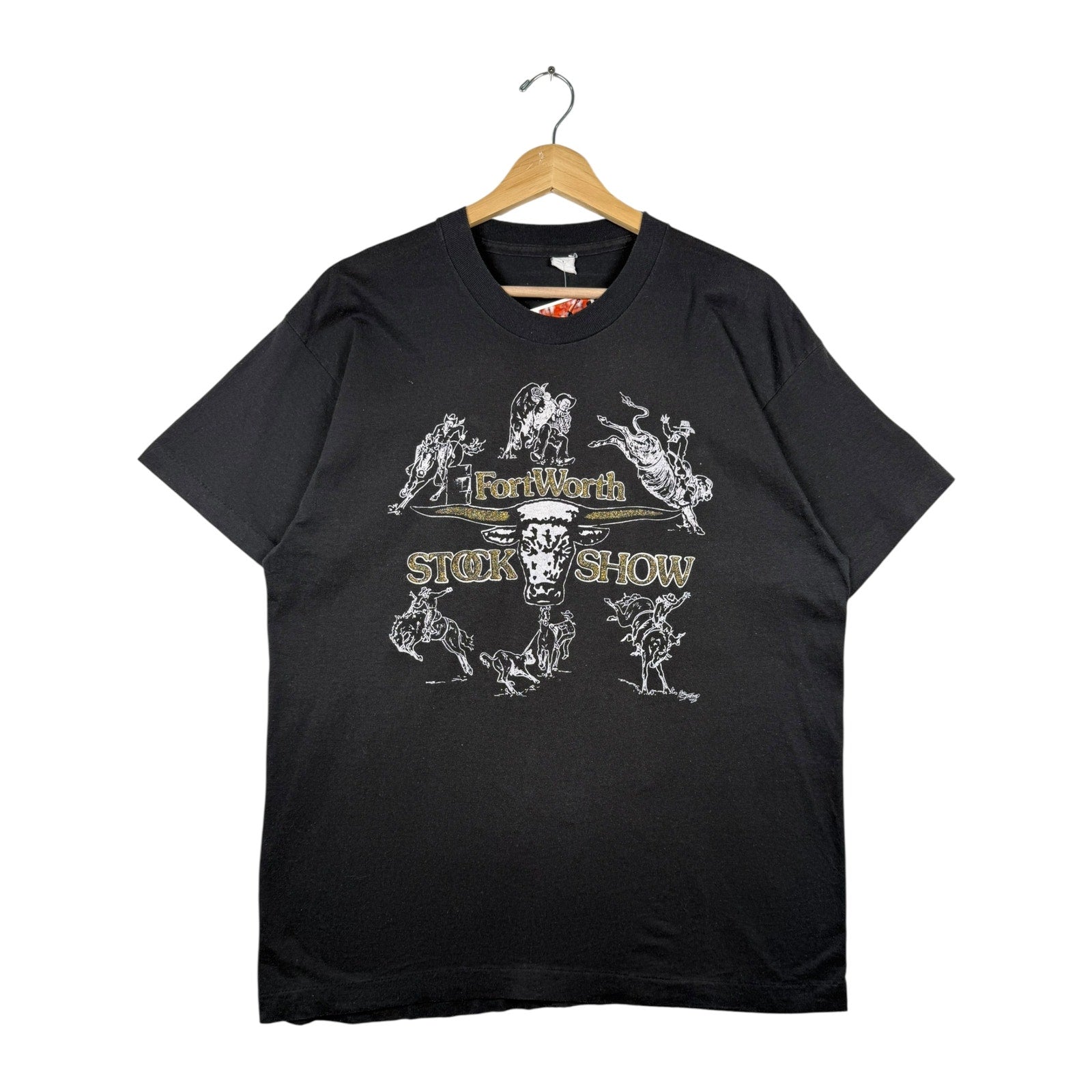 Vintage FortWorth Stock Show Bull Crewneck T-Shirt