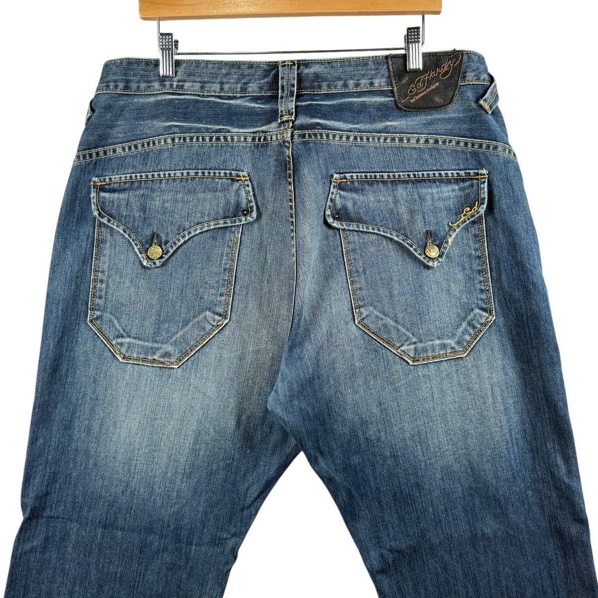 Vintage Ed Hardy Distressed Denim Jeans 38